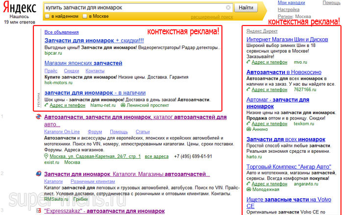 Контекстная реклама "Яндекс директ"